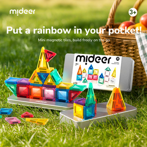 MIDEER Tuiles magnétiques colorées, mini-tuiles, <span class=keywords><strong>jouet</strong></span> de construction portable pour enfants de 3 ans et plus, jouets éducatifs pour enfants - Product Image 4