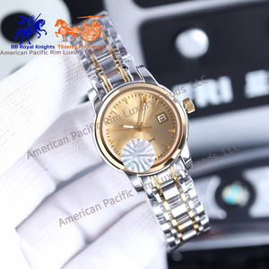 Montre à quartz de luxe Longnes pour homme, bracelet en acier doré, bracelet en cuir argenté, design simple résistant à l'eau, tendance - Product Image 3