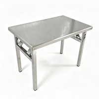 Table pliante portable en acier inoxydable de 5 pieds ou 6 pieds pour restaurant commercial, banquet, restauration, camping, mariage, dîner