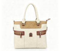 Tas Tote Kulit PU Kapasitas Besar Custom Pabrik, Tas Selempang Kasual Wanita dengan Logo Cetak Custom