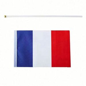 Promotional Double Sided Printed Design All Countries France <b>Mini</b> <b>Hand</b> Waving Flags Polyester Custom Logo Portable for Events - Product Image 5