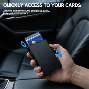 <strong>Men's</strong> Minimalist PU <strong>Wallet</strong> RFID Card Holder Pop-upWallet Slim Short Length Bifold <strong>Wallet</strong> with Magnetic Closure and Money Clip - Product Image 5