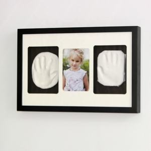 High Quality Custom ECO <b>Wood</b> Baby Handprint and Footprint Kit Soft Clay Photo Shadow Box Frame for Home Decoration - Product Image 2