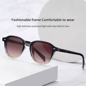XINLI S31101 Custom Logo Unisex Square Frame TAC <b>Lens</b> Anti-UV Eye Protection <b>Sunglasses</b> Full-Frame Design for All Face Shapes - Product Image 2