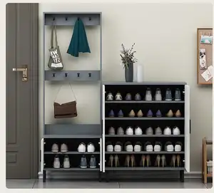 6 capas de melamina puerta de madera Zapatos altos estante del zapato del Gabinete de gabinete de madera bastidores de zapatos de