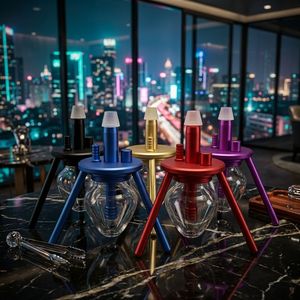Chicha portable mini droite en verre dépoli moderne avec base en aluminium pour voyage et fêtes en extérieur - Product Image 2