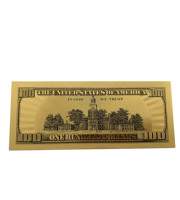 Billete de Banco Impermeable con Diseño de Cien Dólares Estadounidenses en Oro, Billete de $100 en Lámina de Oro