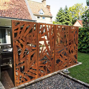 Panneaux de clôture décoratifs en métal Corten découpés au laser pour jardin extérieur, écrans d'intimité, sécurité anti-escalade - Product Image 4