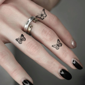 1 Juego de 5 Piezas de Tatuajes Temporales Adhesivos de Papel con Patrones Pequeños, Hermosos y Artísticos de Mariposas, Tatuajes Impermeables para Cara, Brazo, Cuerpo y <span class=keywords><strong>Pierna</strong></span> - Product Image 4