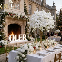 Centre de table OLERAY de haute qualité avec roses ivoire et fleurs artificielles mélangées, en soie réaliste, pour la décoration de la rentrée scolaire