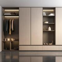 Système d'armoires sur mesure de luxe moderne pour chambre principale, dressing de haute qualité