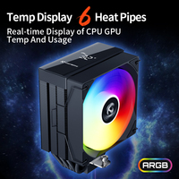Dissipateur de chaleur pour processeur Gamer-X MK2, 6 caloducs, ventilateur ARGB 120 mm à roulement fluide 84 CFM, cuivre et aluminium, PC AMD4/5 LGA1200 2011, faible bruit