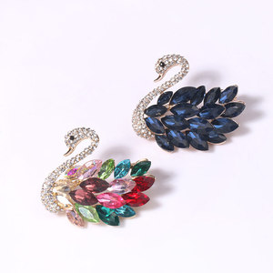 Giá rẻ bán buôn đồ trang sức tự làm động vật Cubic Zirconia pha lê, Rhinestone rùa thiên nga kim loại hoa kim cương Trâm - Product Image 3