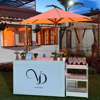 Table de bar à vin et champagne ZKAI pour mariage, stand en PVC avec logo personnalisé, chariot à bonbons pour événements festifs