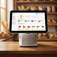 Terminal de point de vente intelligent à écran simple/double 15,6/11,6/15/18,5 pouces, résolution 1366*768, écran tactile capacitif, Wi-Fi, caisse enregistreuse POS