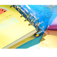 LABON Voll farbdruck binder A5 A6 PVC-Abdeckung Mini Nachfüllbar 6 Ring binder Planer Tagebuch mit Gitter