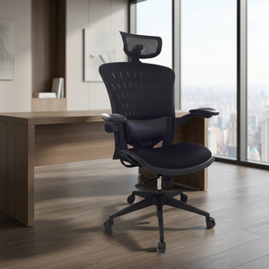 Ergonomic Mesh Office <b>Chair</b> Adjustable Armrest Headrest Tilt Mechanism Lumbar <b>Support</b> Metal Base-Modern Design for Home/Office - Product Image 2