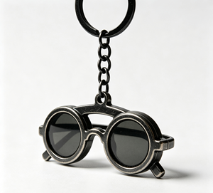 Metal Sunglasses Key Chain Round Eye Glasses <b>Keyring</b> Antique Finish Bag <b>Charm</b> Gift Accessory - Product Image 2