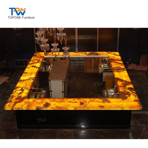 Barra de <span class=keywords><strong>Bar</strong></span> Comercial Moderna con Retroiluminación LED, Forma Curva Personalizada, de Mármol, para Uso en Centros Comerciales y Hospitales - Product Image 3