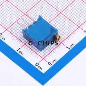 Résistance/potentiomètre réglable 3296W-501-3H, composant traversant (THT)-3P, 9,5x4,8 mm, résistance 500 ohms, 10 %, 500 mW, 250 ppm/ ℃ - Product Image 2