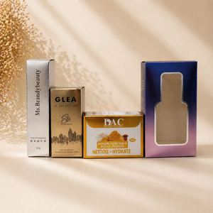 Boîte d'emballage de luxe personnalisée avec fenêtre, en carton pliable, pour cosmétiques, maquillage, produits de soin de la peau - Product Image 1