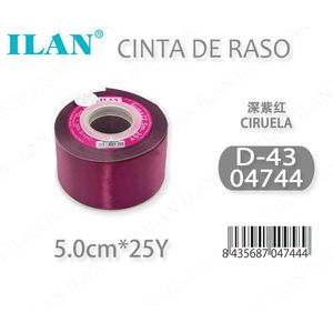 Nastro in raso 5,0 cm 25Y colore prugna intenso per artigianato e decorazioni - Product Image 3