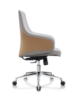 Chaise de bureau pivotante moderne en cuir à dossier moyen pour dirigeant, cadre ou patron, idéale pour le bureau - Meilleure vente