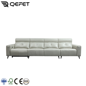 Hiện đại 4 chỗ ngồi chính hãng Da điện ngồi có thể ngả Modular cắt sofa tay vịn thoải mái phòng khách đồ nội thất đặt khung gỗ - Product Image 2