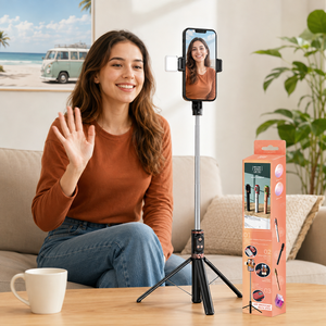 Trépied à selfie JC-19, 1700 mm, support en acier inoxydable pour photos de groupe et streaming - Product Image 4