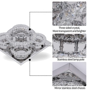 <b>Led</b> Crystal Ceiling <b>Lamp</b> Custom Hotel Apartment Crystal <b>LED</b> Ceiling <b>Light</b> Modern Lighting Square <b>Lights</b> for Home Ceiling - Product Image 4