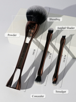 Pinceau de maquillage magnétique 3-en-1 à double extrémité, design détachable, poils synthétiques doux, outil professionnel de maquillage pour le visage et les yeux