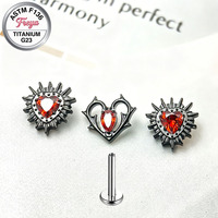 Boucles d'oreilles Freya Halloween Chauve-souris Araignée, Piercing Labret Gothique Crâne Cristal Rouge pour Femme Homme, Bijou de corps Cœur en Titane G23