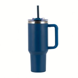 Gobelet de voyage personnalisé 40 oz pour voiture, vente chaude, tasse en acier inoxydable à double paroi avec poignée et paille, idéal pour un cadeau - Product Image 4
