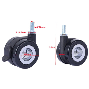 Modern 2.5 Inch 60mm PU 360 Swivel Hollow Hubless Customizable Casters <b>Replacement</b> <b>Wheels</b> For Office Chair Home Furniture - Product Image 5