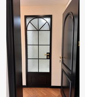 Juego de Puerta Completo de Aluminio con Doble Puerta Arqueada Estilo Francés BOCHARM, Anti-Robo, para Dormitorio, Sala de Estar, Cocina y Pasillo