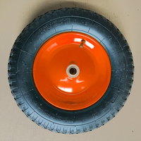 Roue pleine en caoutchouc noir 3.50-8 2PR avec jante métallique verte pour chariot à main, chariot à roulettes, axe de 4 pouces, OEM, usine de Qingdao