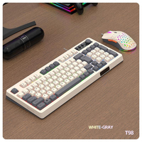 Teclado para Juegos con Cable T98 de 98 Teclas, Juego de Ratón RGB con Retroiluminación, Luz Intermitente, Función Multimedia para PC de Escritorio y Portátil