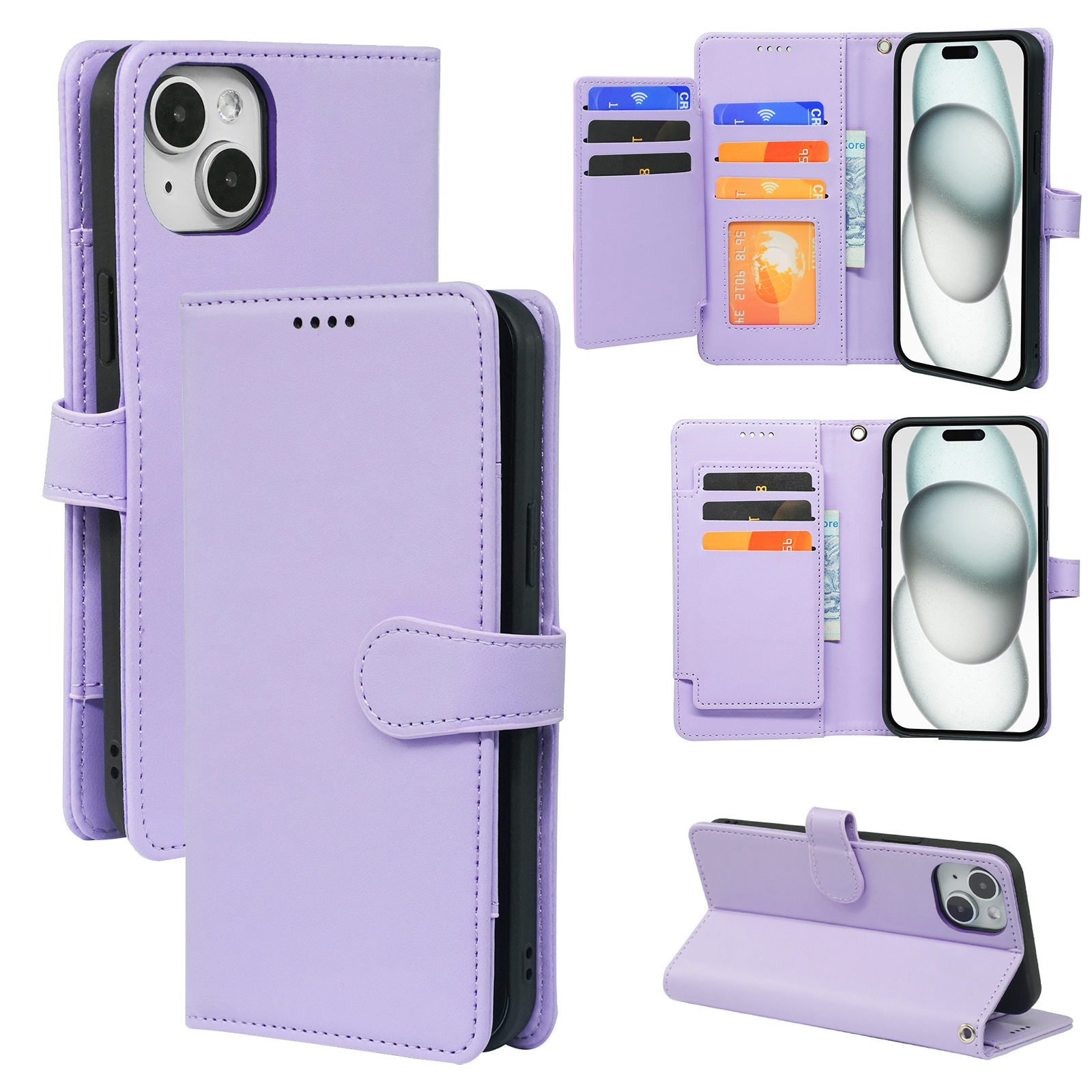 Custodia Portafoglio Con Zip In Pelle Sintetica Per IPhone (Modelli: 16, 15, 14, 13, 12, 11, X E Plus/Pro/Max)