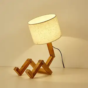 Lâmpada de madeira personalizada, luz de quarto infantil, criativa, nórdica, tecido, lâmpada, design, mais vendidos, 2022 lâmpadas modernas