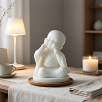Moule en silicone 3D pour bougie en forme de moine, facile à démouler, pour bougies parfumées, pierres aromatiques, gypse, décoration de table à la maison - Vente en gros