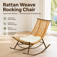 Fauteuil à bascule de jardin ergonomique et robuste en rotin PE écologique avec structure en fer, directement de l'usine