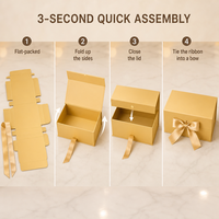 Boîte cadeau en carton, boîte de luxe avec ruban interchangeable et fermeture magnétique, ensemble de grandes boîtes cadeaux pliables