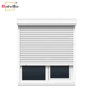 Châu Âu Mỹ phong cách thiết kế nhà <span class=keywords><strong>uPVC</strong></span> Windows PVC kính đôi cửa sổ trượt với tích hợp con lăn màn trập - Product Image 1