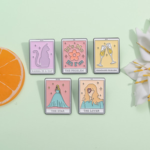 Broche de esmalte creativo con diseño de carta de <span class=keywords><strong>tarot</strong></span>, rosa, con temática musical, pin de solapa, insignia para mochila, accesorios de ropa, regalo para amigos - Product Image 6