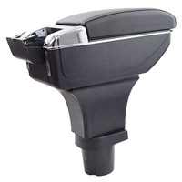 Vtear pour Kia Picanto 2014-2018, accoudoir en cuir PU ABS avec port USB, organiseur de rangement pour console centrale, accessoires intérieurs de voiture