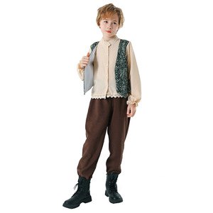 Conjunto de Disfraces Tradicionales Alemanes para Niños, para Actuaciones y Festivales Culturales, Vestido para Niña y Niño, Primavera 2025, Falda, Top y Pantalones Estampados - Product Image 3