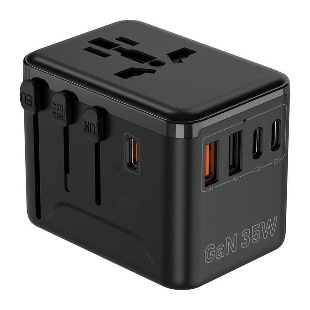 Worldplug Compact Size Small GaN PD 35W Plug Travel Charger Worldwide International Adaptor World Universal Travel Plug Adapter