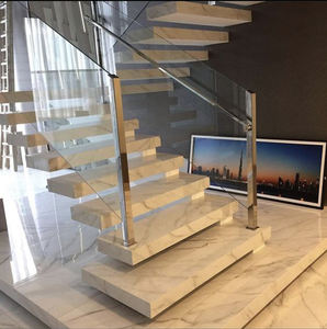 <span class=keywords><strong>Livre</strong></span> de marbre blanc personnalisé assorti escalier intérieur marches carreaux - Product Image 3