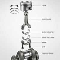 Agricultural Machinery Kubota D750 Engine Piston Assembly Four-Piece Set OE 13216-1791 for Forklift Car Excavator Parts
