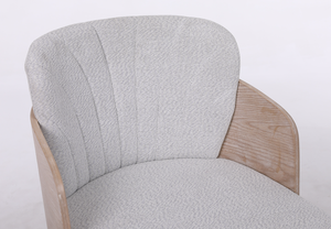 Tabourets <span class=keywords><strong>de</strong></span> <span class=keywords><strong>bar</strong></span> mi-siècle en tissu <span class=keywords><strong>beige</strong></span> <span class=keywords><strong>de</strong></span> 26 pouces avec dossier en rotin ouvert, pieds en <span class=keywords><strong>bois</strong></span> massif, sans accoudoirs, pour hôtel, cuisine, salle à manger, salon - Product Image 5